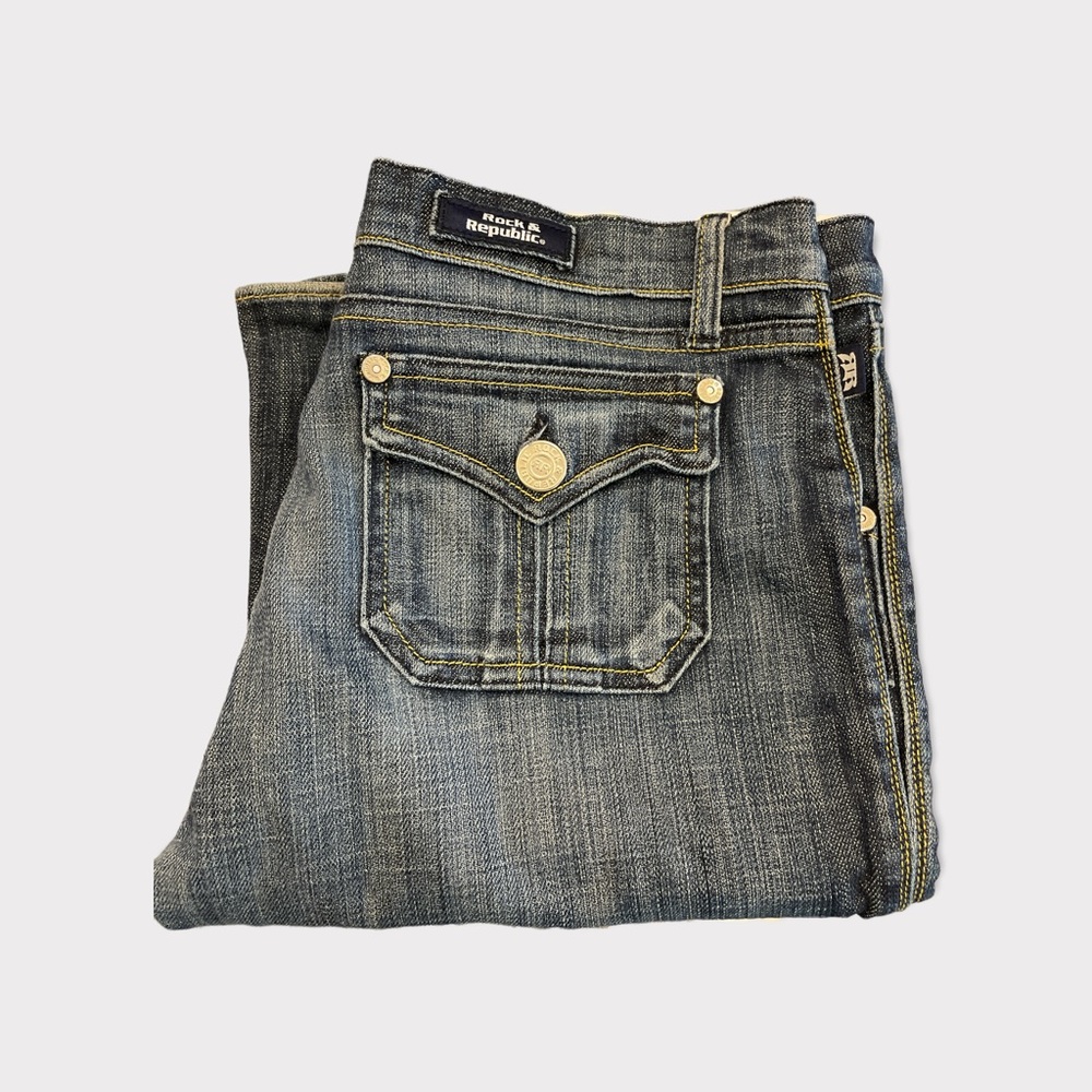 Vintage Rock-&-Republic - Size 31 - Boot Cut - High-Rise Jeans. Cut #001511